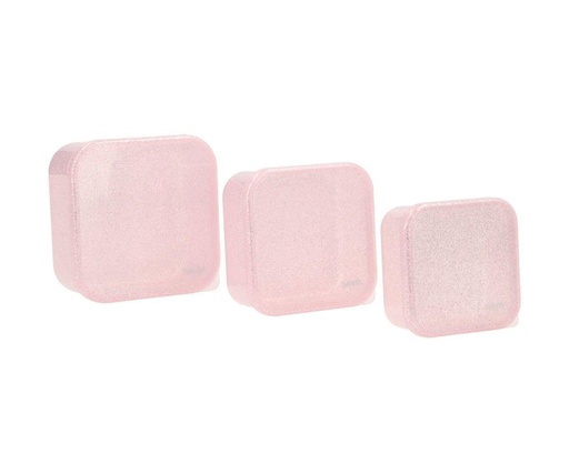 [74144] 3 Cajas Almuerzo Glitter Pink