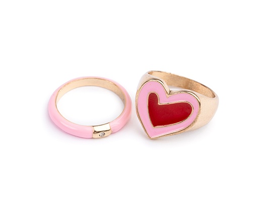 [92004] Boutique Chic Tickled Pink Rings, 2 Piece