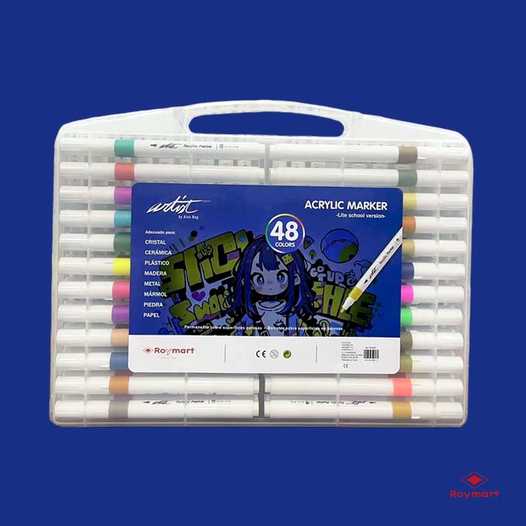 ESTUCHE MALETIN ACRILICOS PRIME PRICE 48 COLORES