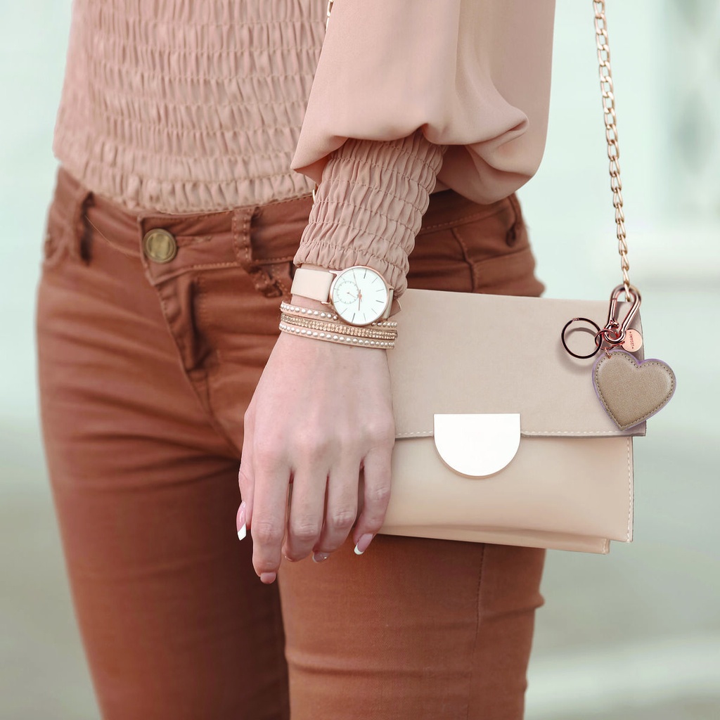 Llavero - My Initial- GOLD ROSE - HEART