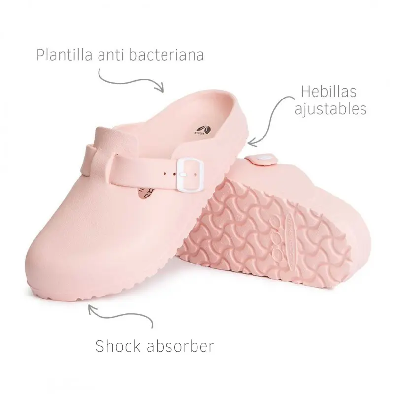 Zuecos bio EVA mule rosa