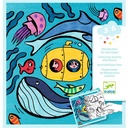 Dispensador de 10 dibujos para colorear + 10 juegos sorpresa Océano