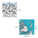 Dispensador de 10 dibujos para colorear + 10 juegos sorpresa Océano