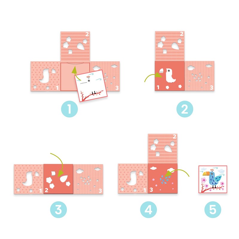  Colorear 3 estuches para una imagen