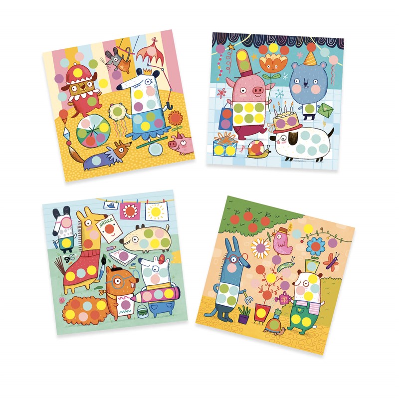 Crear con pegatinas Animalitos Djeco