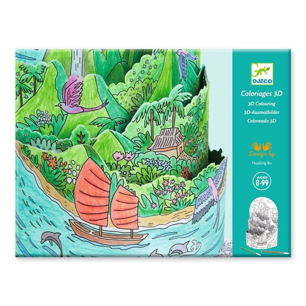 Colorear Diorama En la cima de la isla 3D Djeco de 8 a 99 años