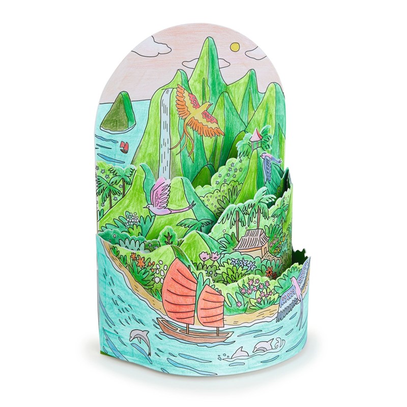 Colorear Diorama En la cima de la isla 3D Djeco de 8 a 99 años