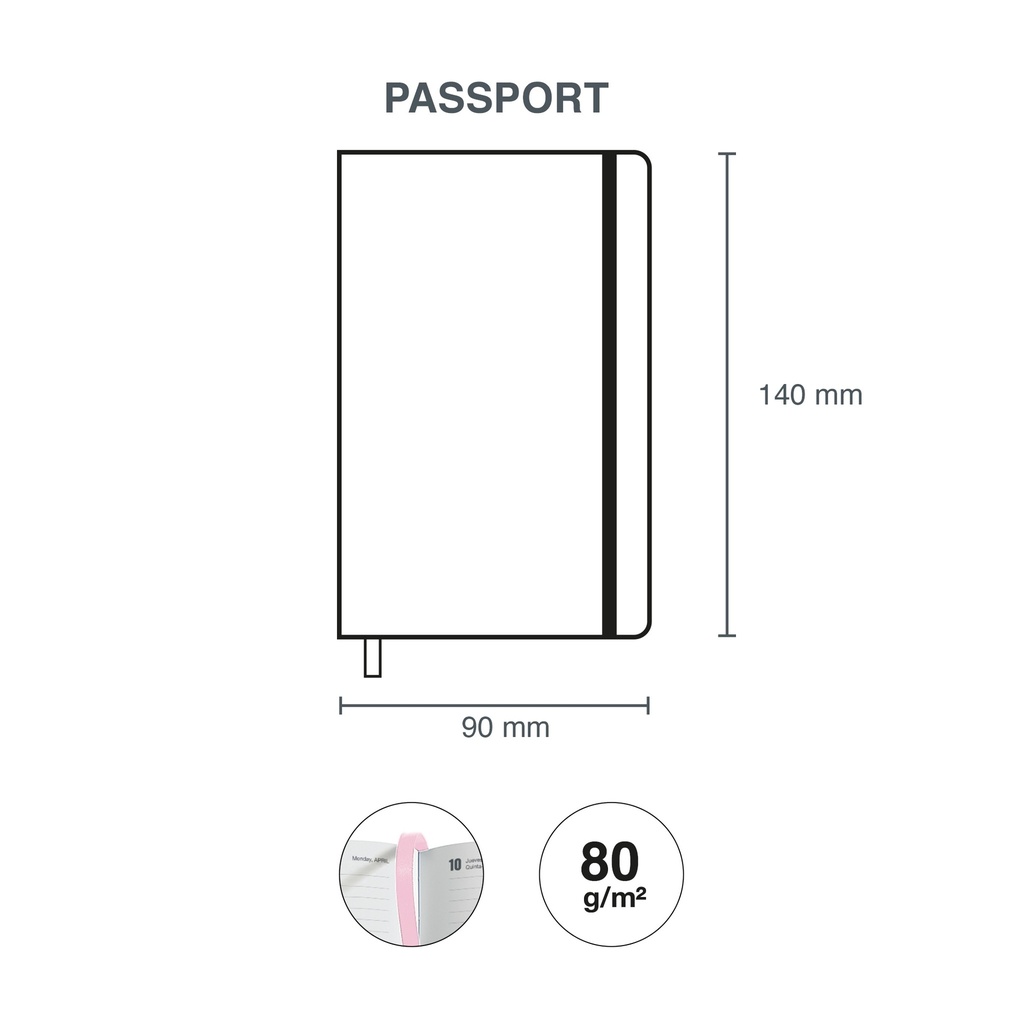 AGENDA PASSPORT SEMANA VISTA CHESTER RIGIDA ROSA 2025