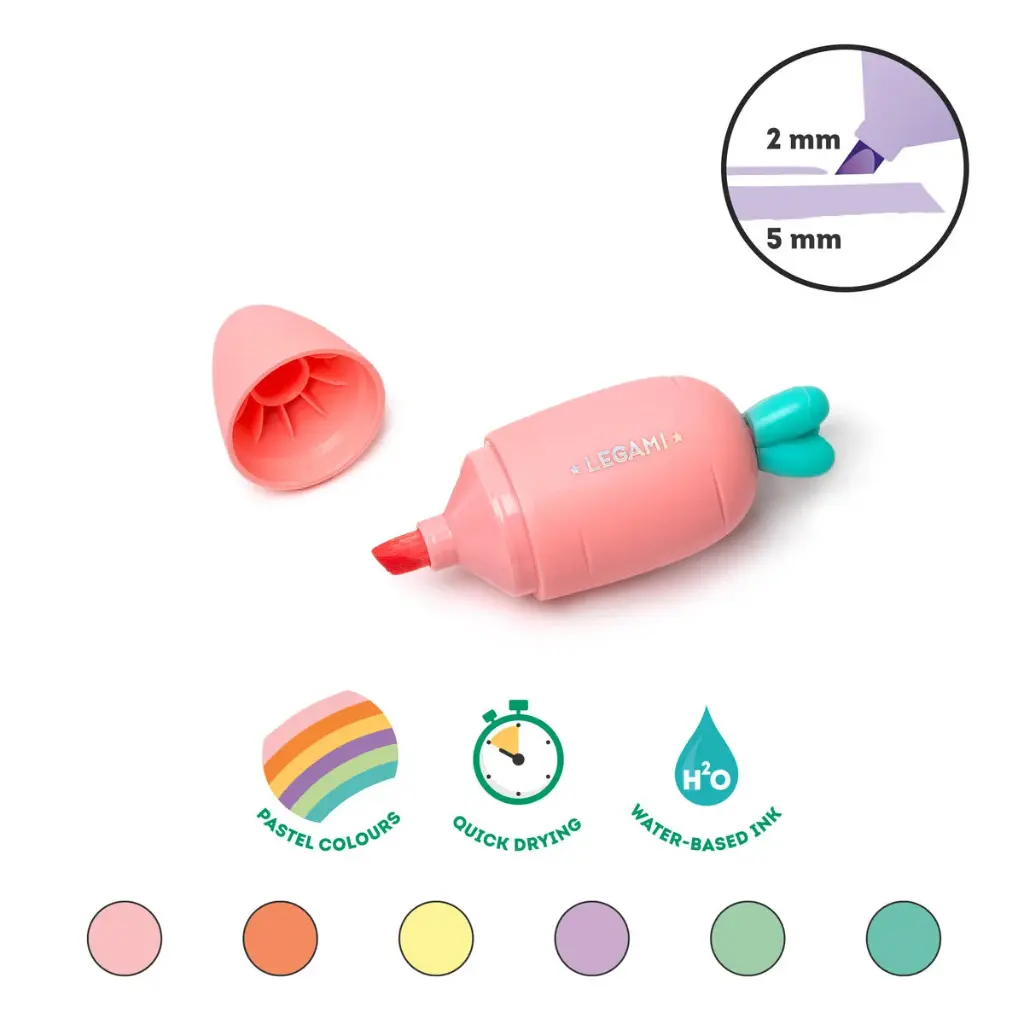 Set Of 6 Mini Highlighters - Carrate Team