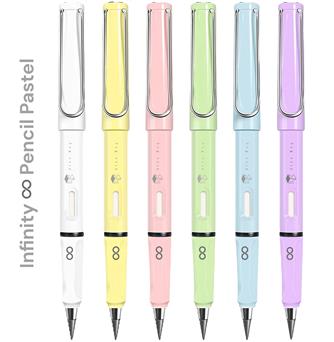 BOTE PVC 30 LAPICES INFINITOS 6 COLORES PASTEL