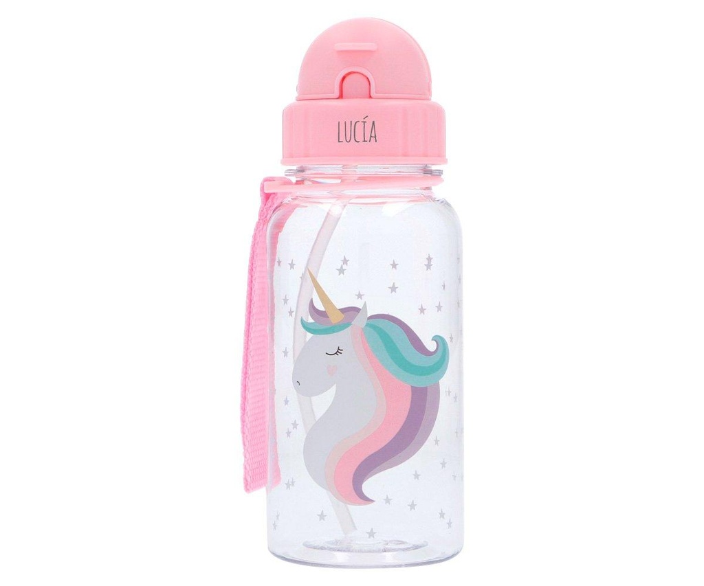Botella Plástico Unicornio Personalizable