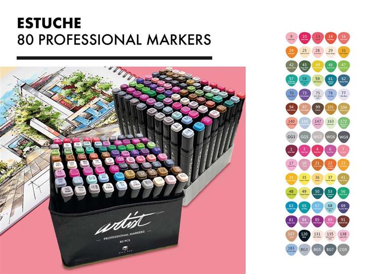 ROTULADORES LUXURY CANVAS GAMA ARTIST 80 COLORES punta fina
