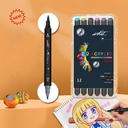 ESTUCHE ACRILICOS DOBLE PUNTA ARTIST,12 COL