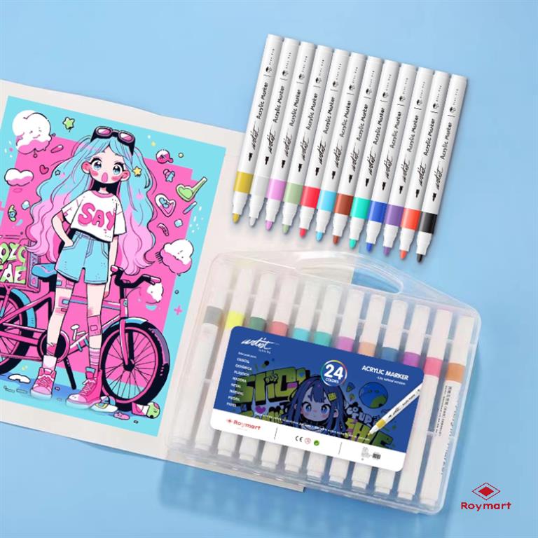 ESTUCHE MALETIN ACRILICOS PRIME PRICE 24 COLORES