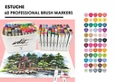 ROTULADORES LUXE PROFESSIONAL BRUSH MARKER 60 COLORES punta pincel