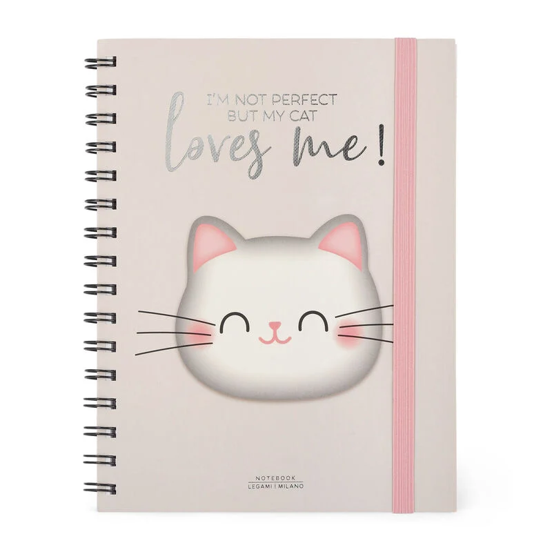 Cuaderno a Rayas - Large - Con espiral - Hoja A5 - KITTY