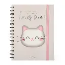 Cuaderno a Rayas - Large - Con espiral - Hoja A5 - KITTY