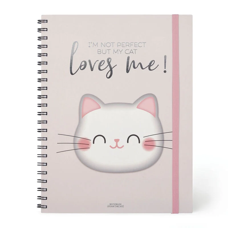 Trio - Cuaderno con Espiral 3 en 1 - Maxi - Hoja A4 - KITTY