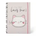 Trio - Cuaderno con Espiral 3 en 1 - Maxi - Hoja A4 - KITTY