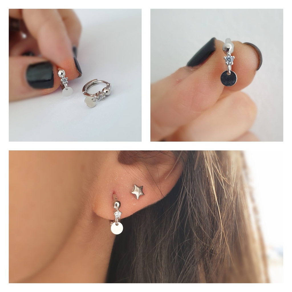 Pendiente chapita plata ThäiBa