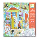 Colorea Las cabañas de Nina Djeco Manualidades de 5 a 8 años