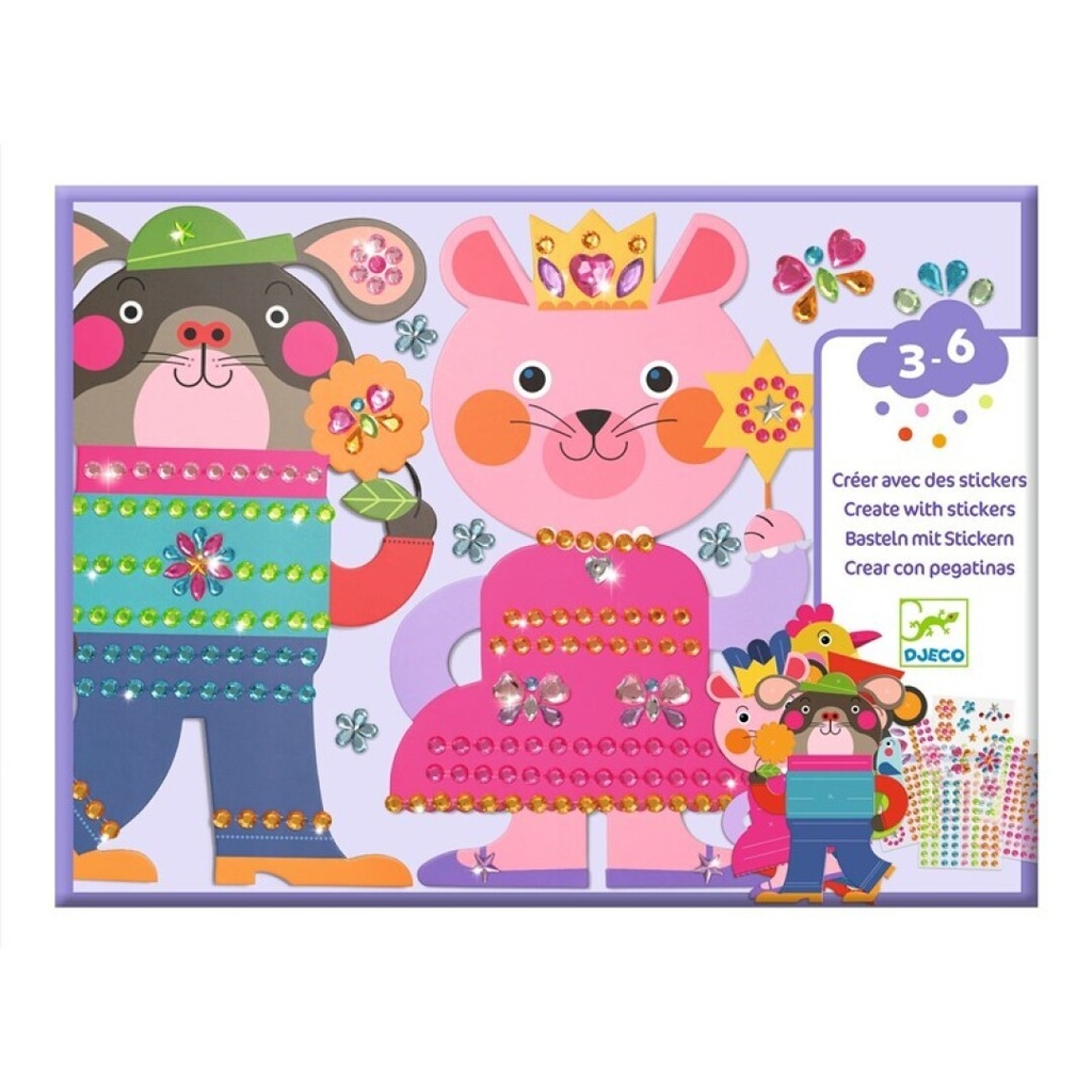 Crear con pegatinas Resplandescientes Juego de manualidades Djeco de 3 a 6 años