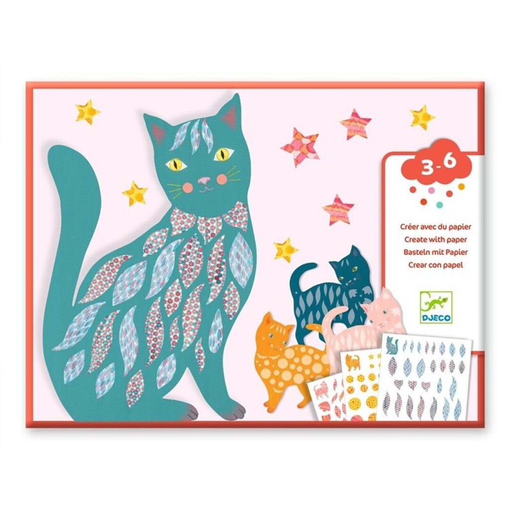 Crear con papel Los gatitos de Elodie Djeco de 3 a 6 años