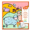 Dispensador de 10 dibujos para colorear + 10 juegos sorpresa Granja Djeco de 3 a 6 años