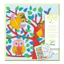 Dispensador de 10 láminas para colorear Bosque manualidades Djeco de 3 a 6 años