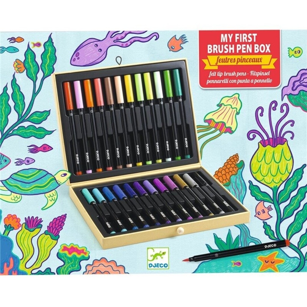 Caja de rotuladeres pinceles