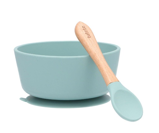 [65953] Bol con Ventosa + Cuchara Light Sage