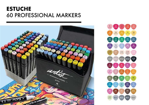 [AB-0760] ROTULADORES LUXURY CANVAS GAMA ARTIST 60 COLORES punta fina