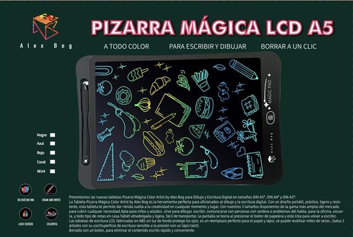 PIZARRA MAGICA LCD A5 COLOR,5 COLORES