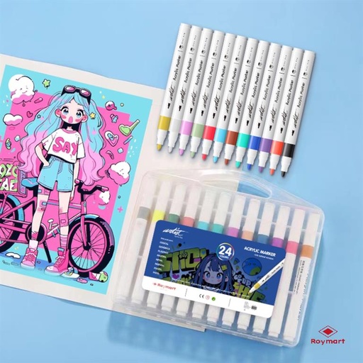 [AB-0691] ESTUCHE MALETIN ACRILICOS PRIME PRICE 24 COLORES