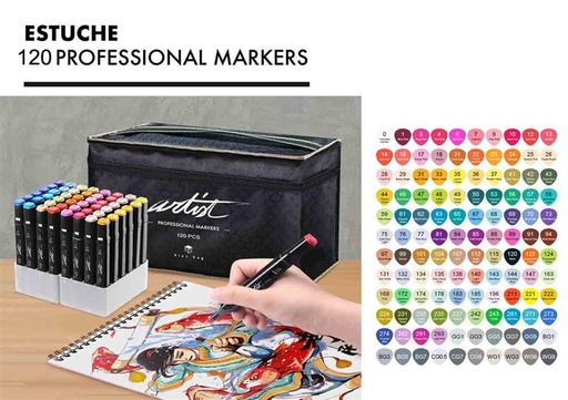 [AB-1120] ROTULADORES LUXURY CANVAS GAMA ARTIST 120 COLORES punta fina