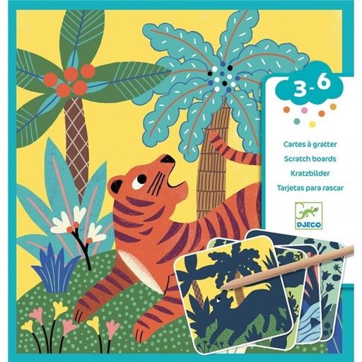 [DJ09095] Cuadros para rascar Grandes animales Djeco de 3 a 6 años