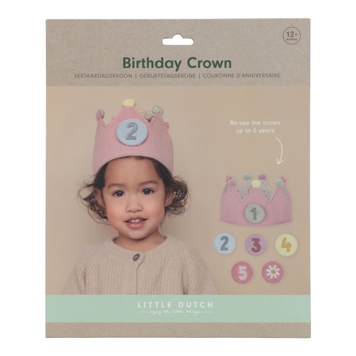 [LD4515] Corona de cumpleaños con números rosa Little Dutch 