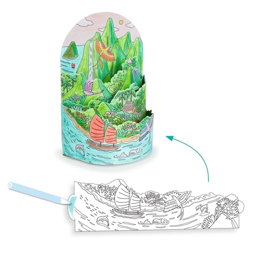 [DJ08744] Colorear Diorama En la cima de la isla 3D Djeco de 8 a 99 años