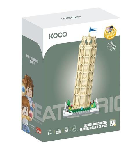[2054] Koco Leaning juego de construcción Tower of Pisa - 548 pcs +6 años
