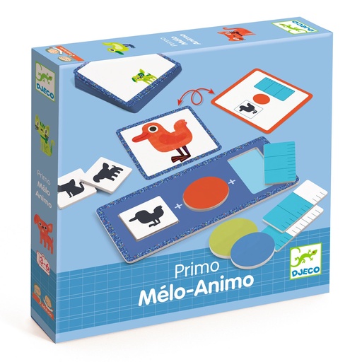 [DJ08345] Juego de reconocimiento de forma, color tamaño Primo Melo-Animo Djeco de 3 a 6 años
